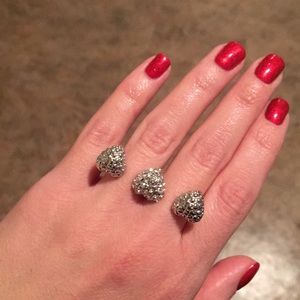 Stunning silver heart trio ring ❤️❤️❤️